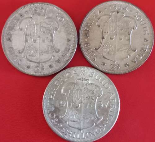 1937,1951 and 1954   2 SHILLINGS , ONE BID FOR ALL THREE COINS...