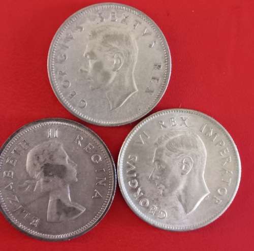1937,1951 and 1954   2 SHILLINGS , ONE BID FOR ALL THREE COINS...
