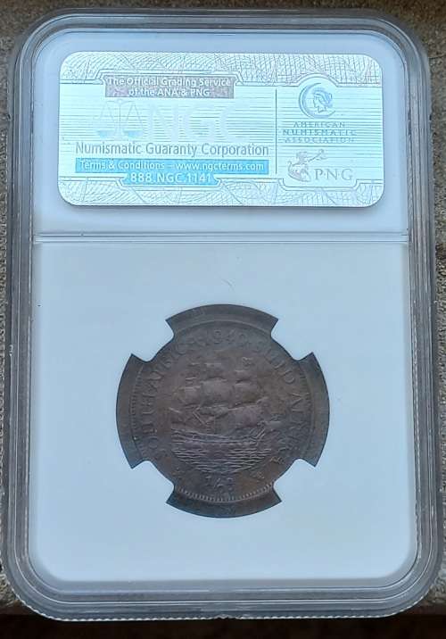 1940 1/2 PENNY NGC GRADED VF ENVIRONMENTAL DAMAGED