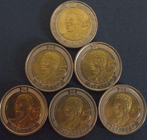 10 2008 CIRCULATED MANDELA COINS ONE BID FOR ALL TEN!!!!