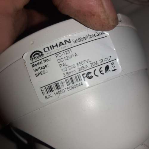 Qihan 850 tvl 3.6mm analogue cctv dome camera