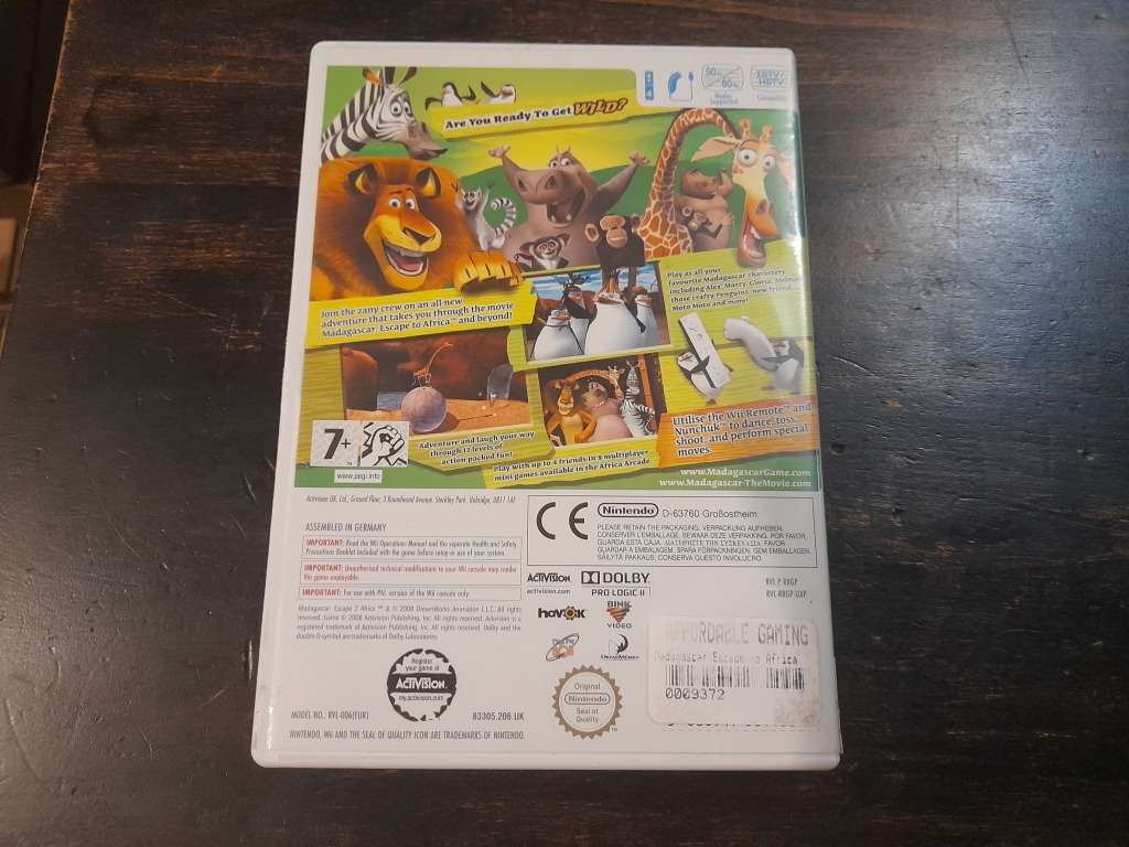 Madagascar Escape to Africa 2 WII NINTENDO GAME