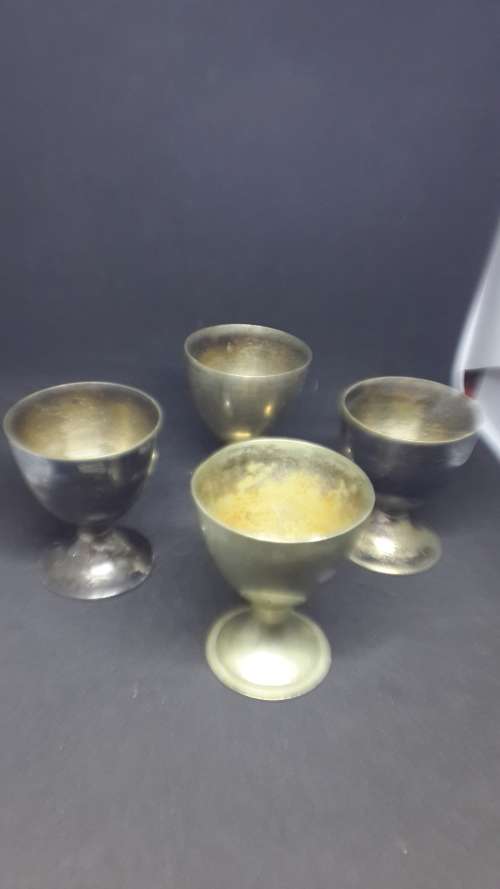 Set of 8 Silver Plated Antique Egg Cups