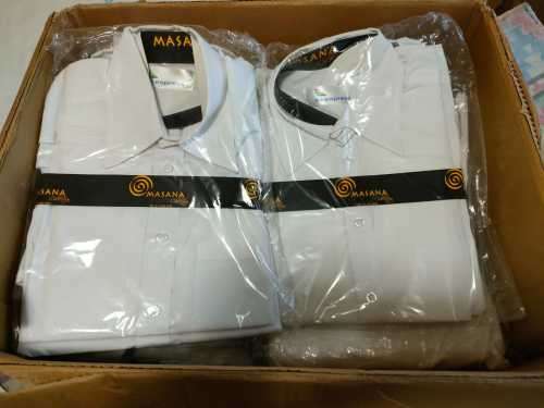 26 X NEW White SHIRTS | BOTH M + F | DIFFERENT SIZES | S + L SLEEVE