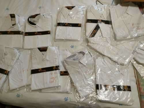 26 X NEW White SHIRTS | BOTH M + F | DIFFERENT SIZES | S + L SLEEVE
