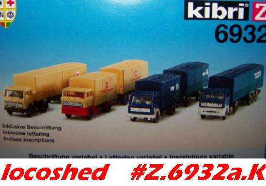 Z gauge 4 trucks and trailers 6932                 .................       #Z.6932a Kibri