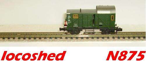 N gauge GUARD VAN, short, green, pre-owned, top condition, #N875 locoshed