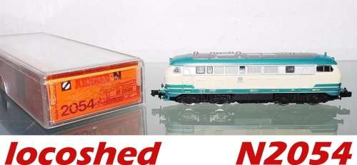 BR218 Diesel Locomotive, long haul, 4 axles, analogue, pre-owned, top condition, boxed N2054 Arnold