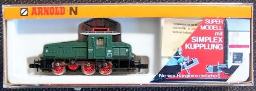 E63 Electric Shunter, 3 axles, analogue, near mint, orig.boxed, top condition N2461 Arnold