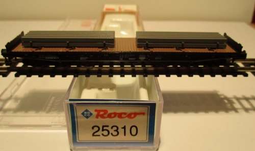 N gauge Flat Truck 6-axle HD Steel Billet carrier, loaded, mint, boxed N25310 L.Roco