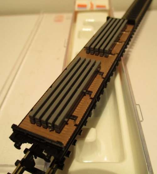 N gauge Flat Truck 6-axle HD Steel Billet carrier, loaded, mint, boxed N25310 L.Roco