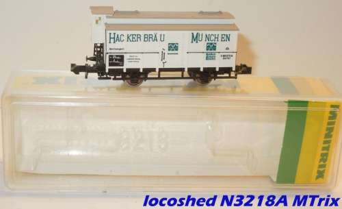 Beer Wagon Hackerbraeu N gauge pre-owned top condition boxed locoshed N3218 Mtrix