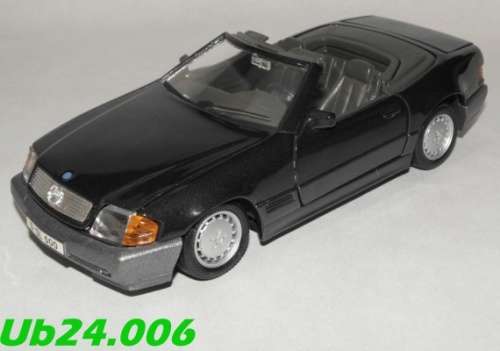 Mercedes-Benz 500 SL cabrio 1989 black, pre-owned, unboxed, collector top condition Ub24-006