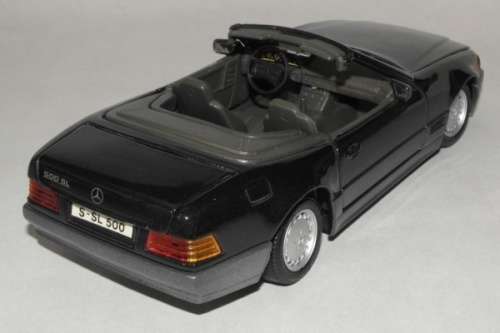 Mercedes-Benz 500 SL cabrio 1989 black, pre-owned, unboxed, collector top condition Ub24-006