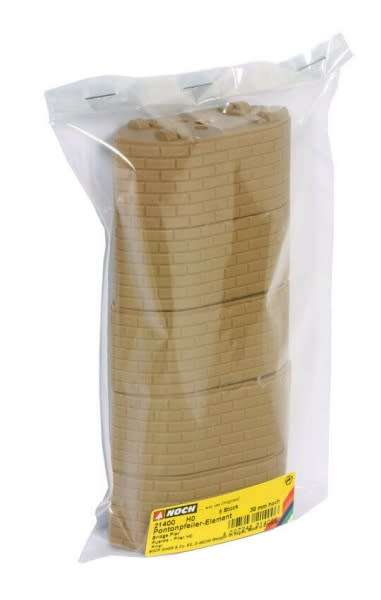 H0 gauge Bridge Pier elements 30mm h x32x75mm oval (set of 5) H0.1-87.HO 5/Noch.21400