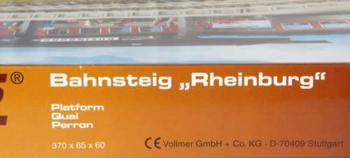 H0 gauge Platform Extension (370x65x60mm h) building kit, H0.1-87.HO 8/Vollmer.3535