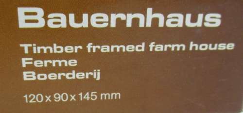 H0 gauge timberframe FARMHOUSE (120x90x145mm h) building kit, H0.1-87.HO 7/Vollmer.3730