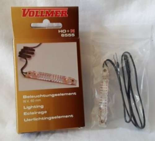 H0 gauge  60mm internal electric lighting element 16V/60mm H0.1-87.HO 5/Vollmer.6555