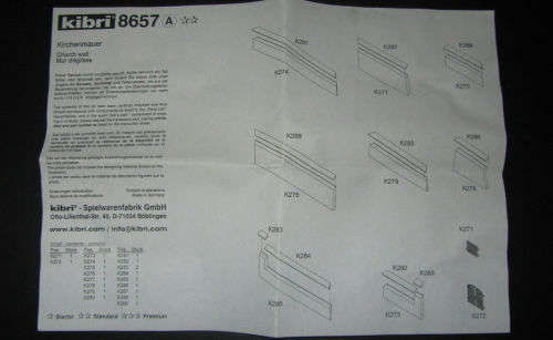 H0 gauge Churchwall, rough stone + gates 110 cm length (sealed bag + plan) H0.1-87.HO Kibri.8657