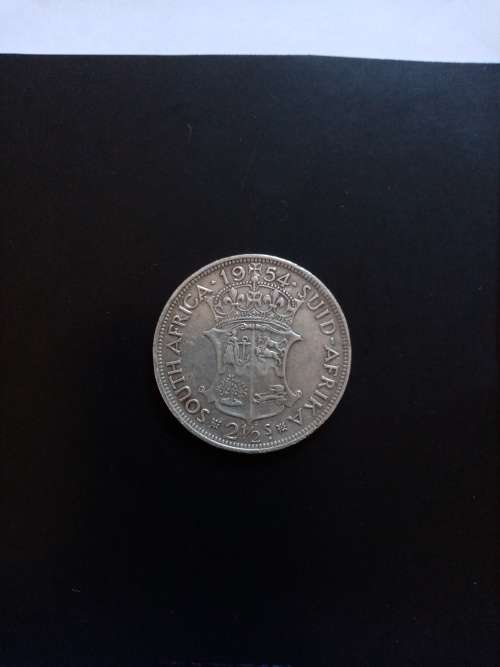 Old South African Silver Half Crown Coin