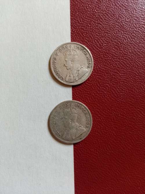 2 x South African  Silver Tickeys both dated  1934