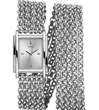 BRAND NEW Guess Ladies Trend Series Watch Silver Metal Chain and Silver Dial *Beautiful Timepiece*