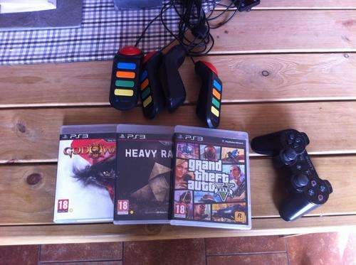 GTA 5 + ps3 remote + buzz remotes + HARD RAIN + GOD OF WAR 3