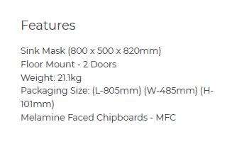 Sink Mask 2 Door Cabinet - White