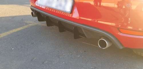 PLASTIC REAR BUMPER DIFFUSER (ADD-ON 4 PIN) (VW GOLF 6 / 7 / 7.5 GTI / R)