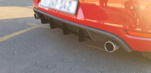 PLASTIC REAR BUMPER DIFFUSER (ADD-ON 4 PIN) (VW GOLF 6 / 7 / 7.5 GTI / R)