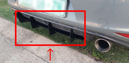PLASTIC REAR BUMPER DIFFUSER (ADD-ON 4 PIN) (VW GOLF 6 / 7 / 7.5 GTI / R)