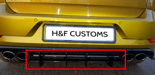 PLASTIC REAR BUMPER DIFFUSER (ADD-ON 4 PIN) (VW GOLF 6 / 7 / 7.5 GTI / R)