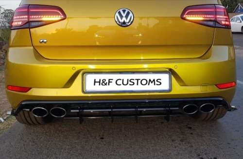 PLASTIC REAR BUMPER DIFFUSER (ADD-ON 4 PIN) (VW GOLF 6 / 7 / 7.5 GTI / R)