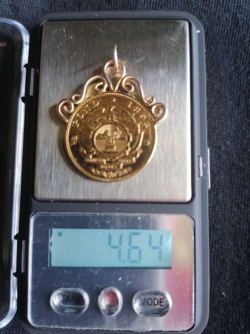 1895 ZAR 22ct Gold Half pond