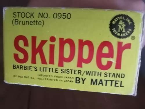 Vintage SKIPPER Doll Mattel #0950 Original yellow dress 1963-64
