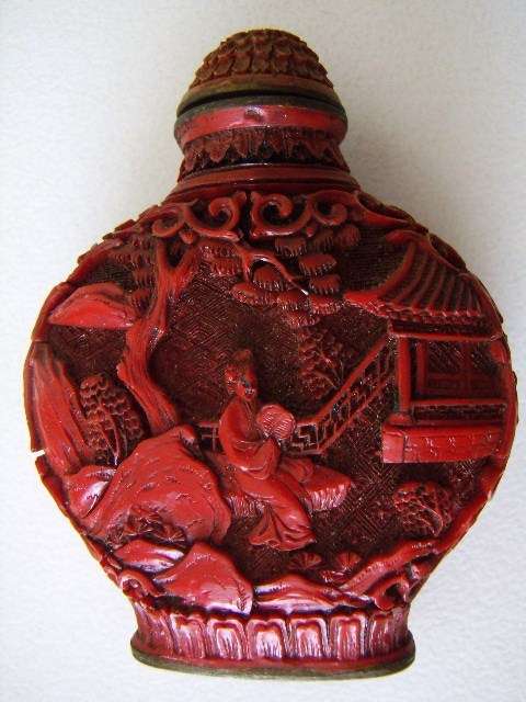 Cinnabar Snuff Bottle   ***My Private Collection - Collected over many Years***