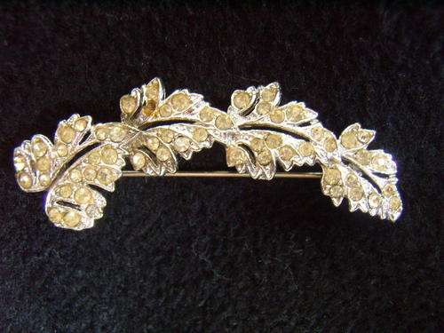 Gold Brooch with Pale Yellow Diamante - Neutral and Striking
