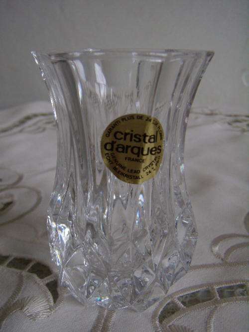 GENUINE 24% LEAD CRYSTAL VASE FROM FRANCE " CRYSTAL d"ARQUES"