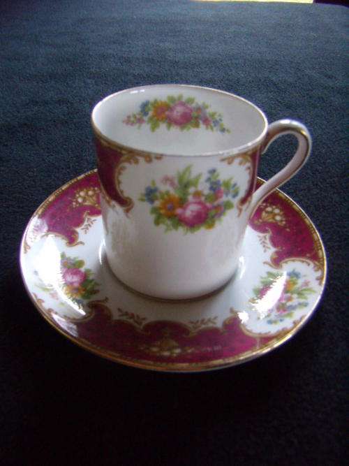 Shelley Red Duchess Demitasse Duo - ***Excellent Condition*** Dates 1925-1946