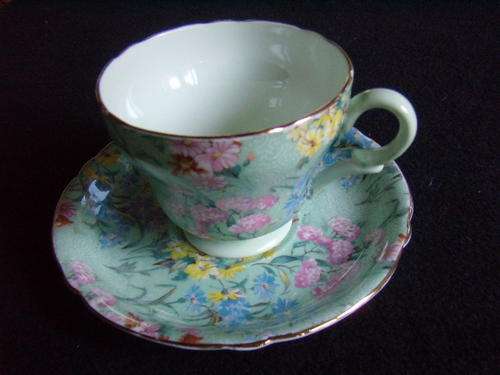 Shelley Henley Chintz  Mocha Duo- Melody Pattern -  Dated 1945 ***Excellent Condition***