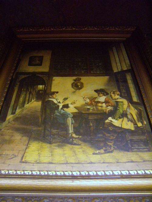 Print by A Schreder - Stunni Solid Wooden Frame & Glass - BIG 63cm x 55cm - Delightful Vintage Print