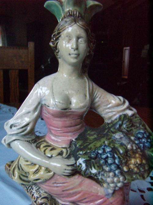 VINATGE CERAMIC DECANTER - Contents: FORTIFIED CHERRY BEVERAGE - has manufacturing makers marked