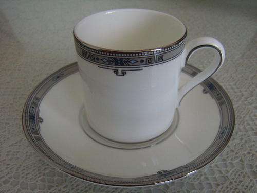 Wedgewood Fine Porcelaine Demitasse Duo - Amherst Pattern  ***Excellent Condition***