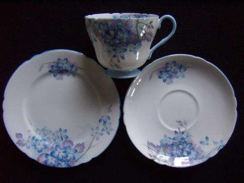 Shelley Richmond Trio - Blue Spray Pattern -  Dated 1945 ***Excellent Condition***