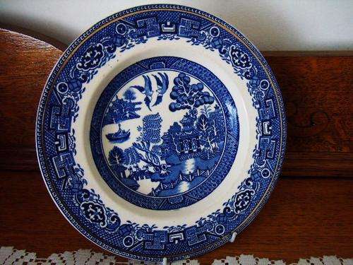 Lot 3x Early 1900's Alfred Meakin Old Willow 22cm x2.5cm Dish - Nice Wall Plate ***Blue & White***