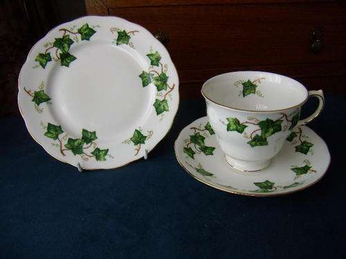 Colclough Tea Trio - Ridgeway Potteries / Bone China  - Ivy Leaf Pattern #8143