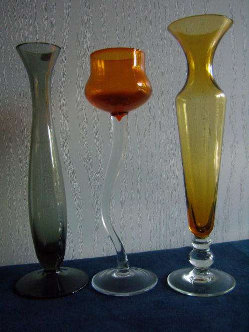 Lot of Collectable Long Stem Bud Vases and Long Stem Floating Candle Vase