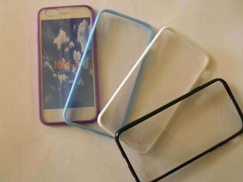 *** I PHONE 6 CLEAR PLASTIC COVER WITH COLOUR RIM ***