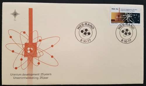 South Africa First Day Cover for 25 years of Uranium development, 1977