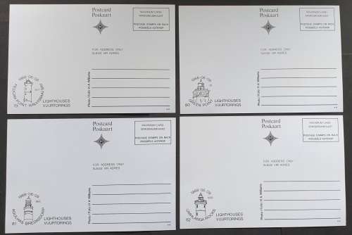 South Africa Maxi cards, 1988, Lighthouses